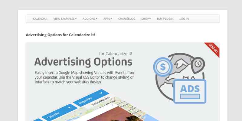 Advertising Options add-on for Calendarize it!