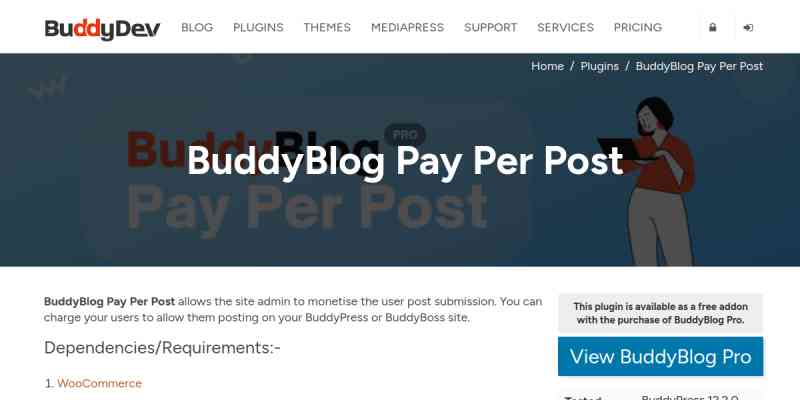 BuddyBlog Pay Per Post