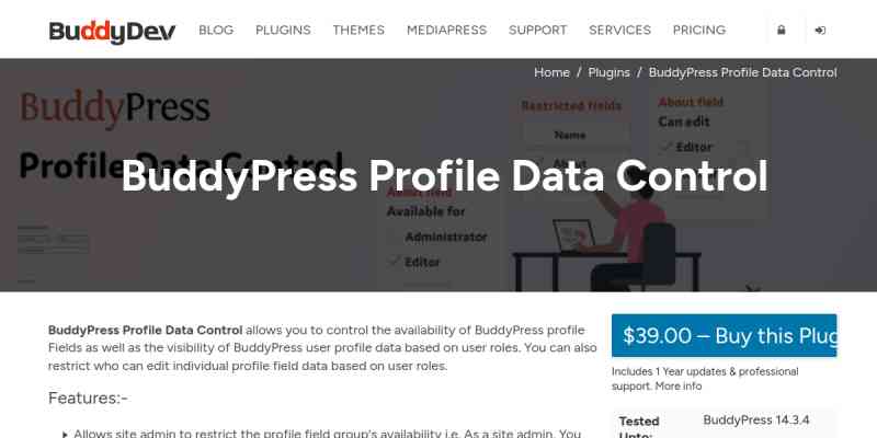 BuddyPress Profile Data Control