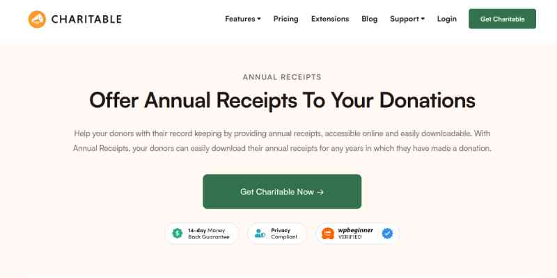 Charitable – Annual Receipts