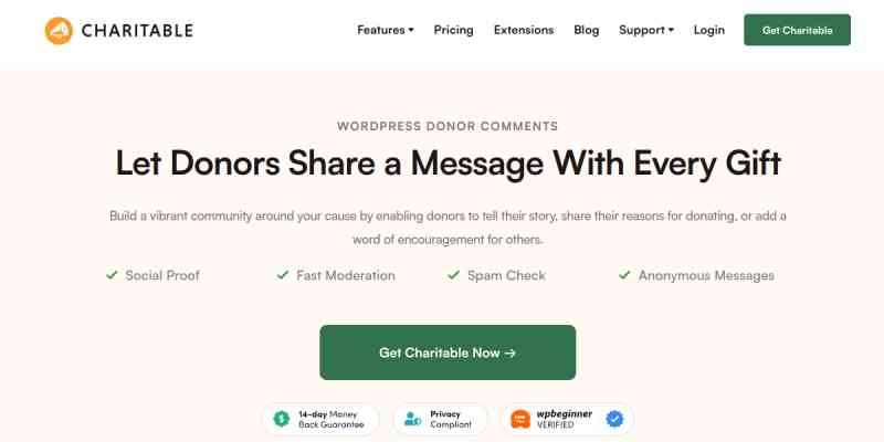 Charitable – Donor Comments