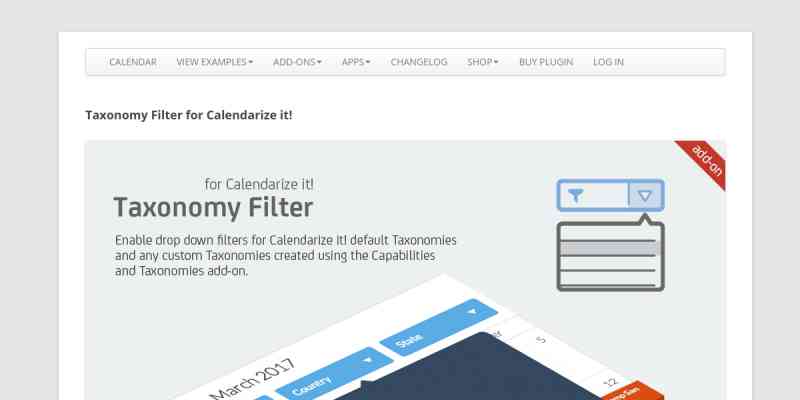 Dropdown Taxonomy filter for Calendarize it!
