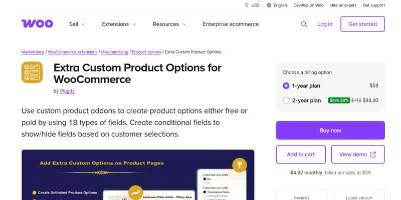 Extra Custom Product Options For Woocommerce