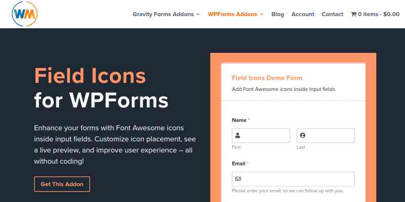 Field Icons for WpForms