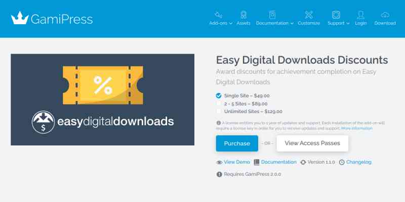GamiPress – Easy Digital Downloads Discounts