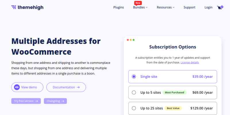 Multiple Shipping Addresses for WooCommerce (Address Book) – PRO