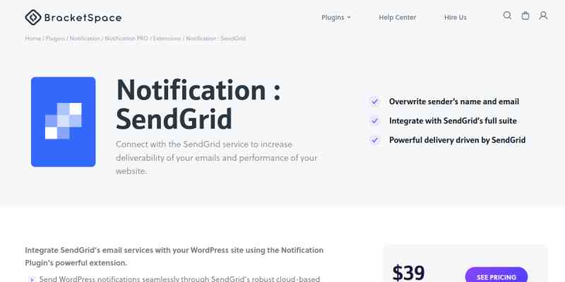 Notification : SendGrid