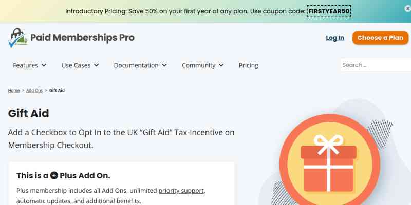 Paid Memberships Pro – Gift Aid Add On