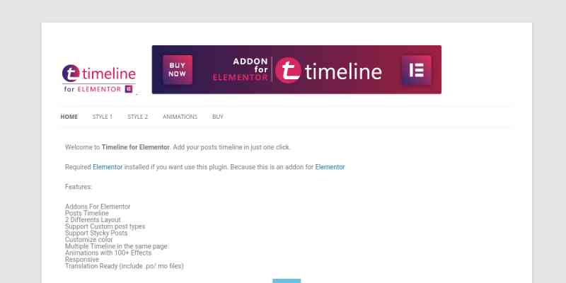 Timeline for Elementor