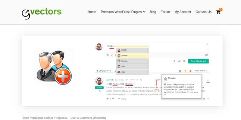 wpDiscuz – User & Comment Mentioning