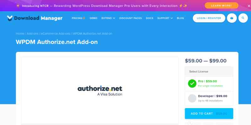 WPDM – Authorize.net