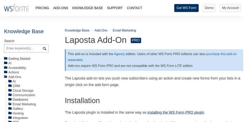WS Form PRO – Laposta