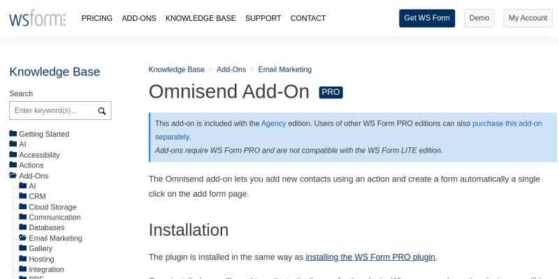 WS Form PRO – Omnisend