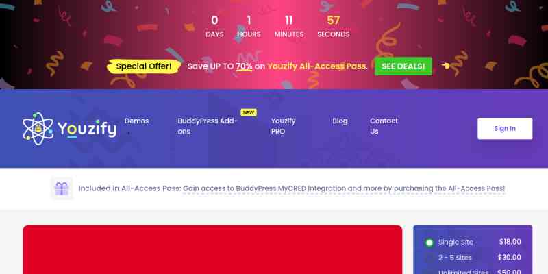 Youzify – BuddyPress MyCRED