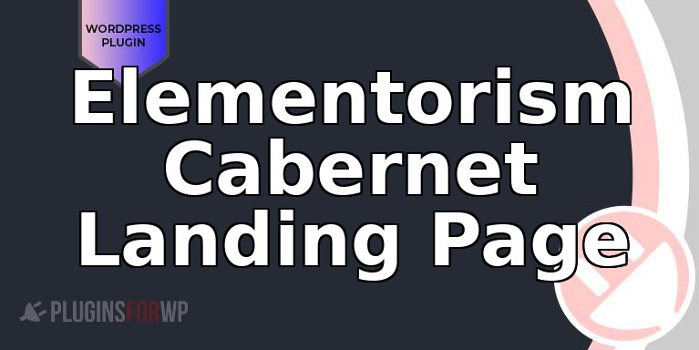 Elementorism Cabernet Landing Page