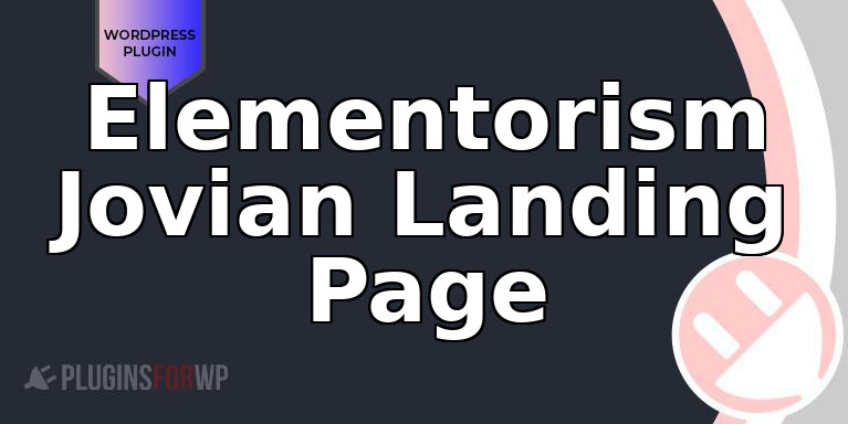 Elementorism Jovian Landing Page