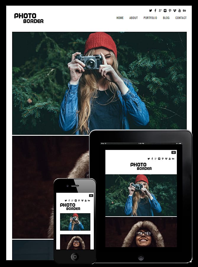 Photo Border Responsive WordPress Theme